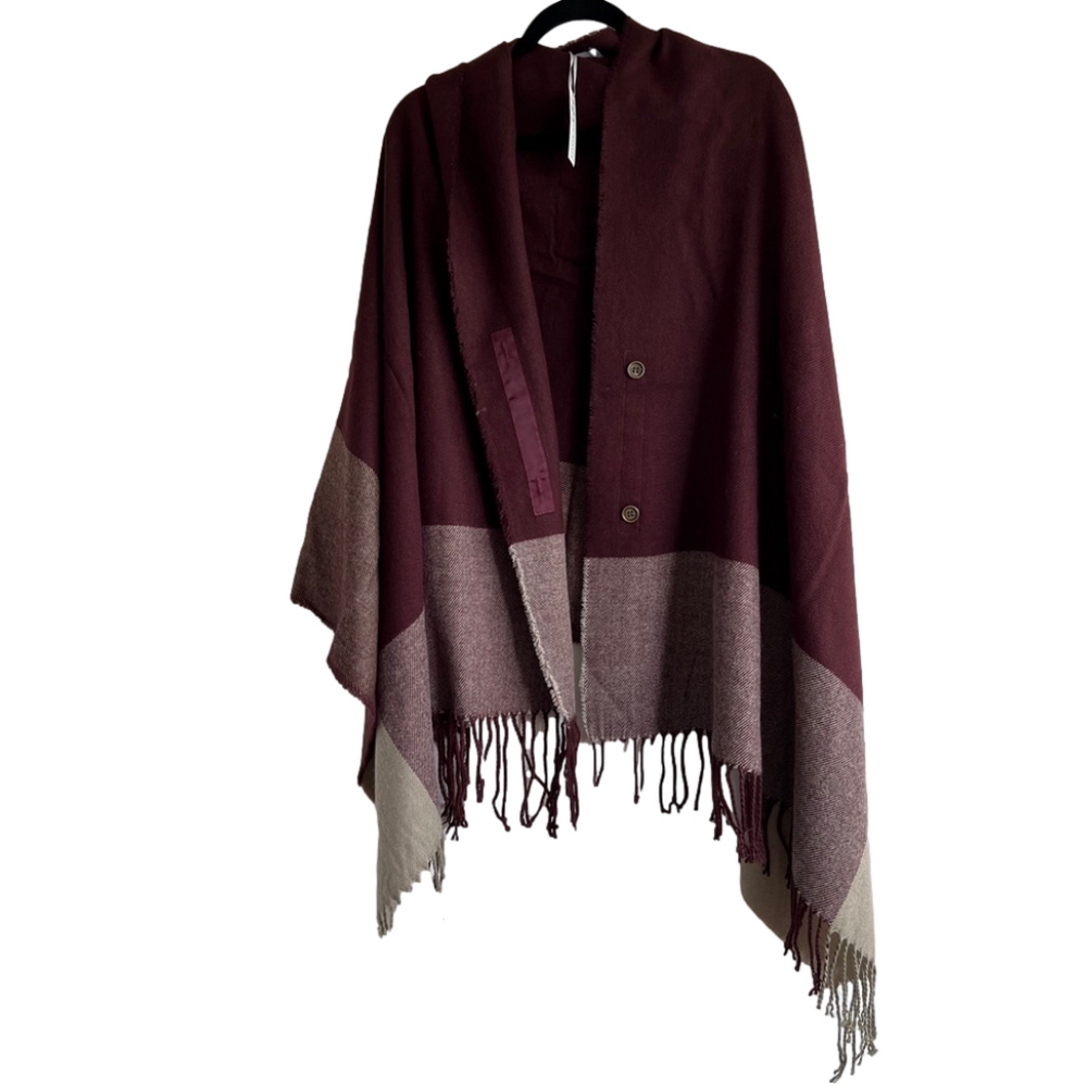 Women's by harve benard Burgundy & Beige One Size Scarf